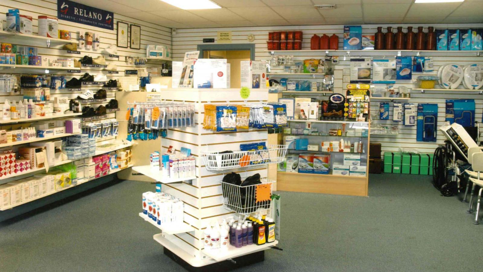 Showroom of Mid-Island Medical's medical supplies